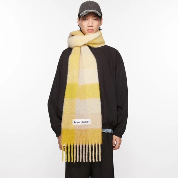 Acne Studio Mohair Checked Scarf - Picture 1 of 7